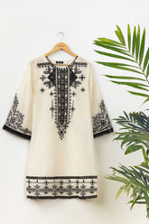 DC-0371 OFF WHITE EMBROIDERED KURTA
